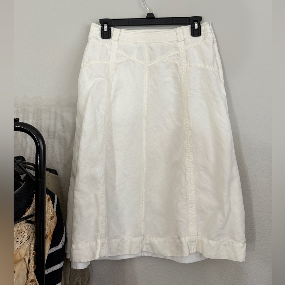 White Maxi lined skirt western skirt